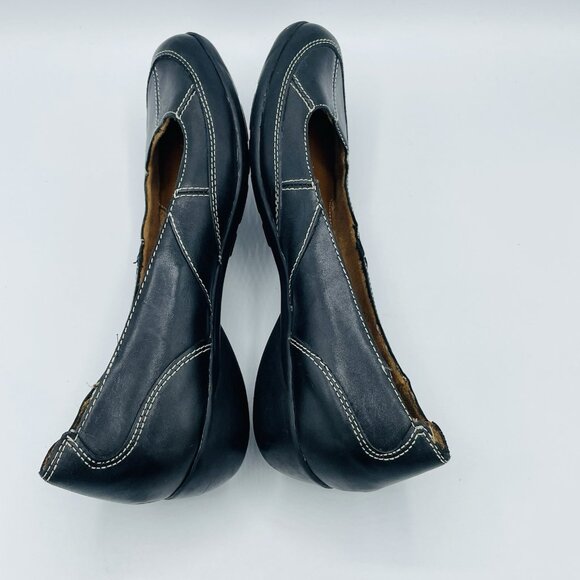 Natural Soul Shoe Womens Size 8 M Black Leather Comfort Slip On Loafers Heels - Picture 11 of 11